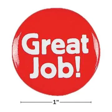 Fun Express Recognition Mini Buttons - 48 Pack of Novelty Pins