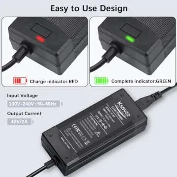 42V 2A Fast Battery Charger with 5 Plugs - Universal Battery Replacement Charger for 36V Lithium Battery, Charger Replacement Compatible with Jetson, Gotrax, Razor, Ninebot, Segway, Swagtron, Hiboy