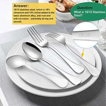 LIANYU 20-Piece 18/10 Flatware Set, Stainless Steel Fancy Silverware Cutlery Set for 4, Tableware Ea...