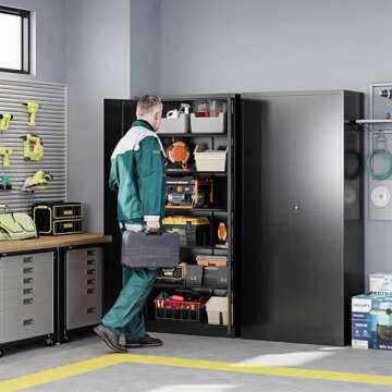 Letaya Durable Metal Garage Storage Cabinet with Lock