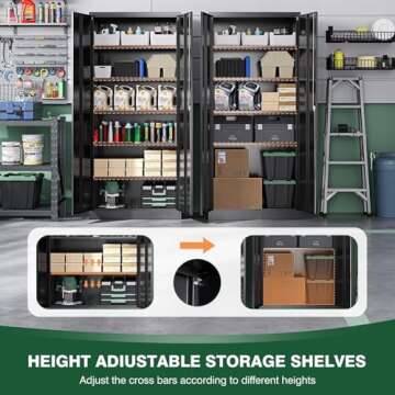 Letaya Durable Metal Garage Storage Cabinet with Lock