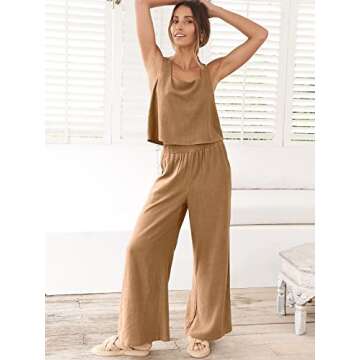 Trendy ANRABESS Women's Linen Pants Lounge Set