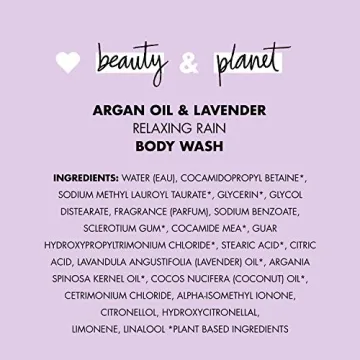Love Beauty and Planet Relaxing Rain Body Wash Enjoy Soft, Smooth Skin with a Soothing-Relaxed Feel Argan Oil and Lavender Paraben Free and Vegan Body Wash, 16 Fl Oz (Pack of 2)