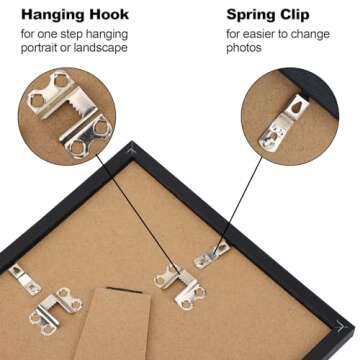 Fixwal Picture Frames Set, 15 Pack Wall Frame Set in 3 Different Finishes with Mat for Multiple Sizes Photos, Three 8x10, Six 5x7, Six 4x6 for Wall Gallery Decor, Hanging or Tabletop Display