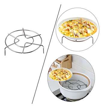 Upgraded Steamer Rack Trivet with Handles Stainless Steel Cooker Rack Multipurpose Vegetable Steamer Rack Stand for Instant Pot 6Qt 8Qt and Other Electric Pressure Cookers (2pcs Trivet Rack Stand)