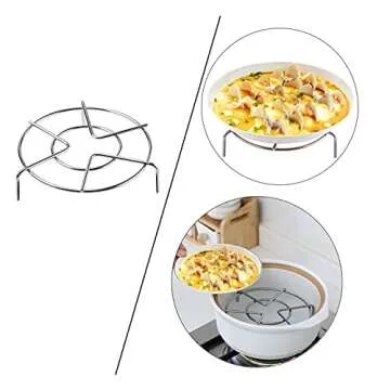 Upgraded Steamer Rack Trivet with Handles Stainless Steel Cooker Rack Multipurpose Vegetable Steamer Rack Stand for Instant Pot 6Qt 8Qt and Other Electric Pressure Cookers (2pcs Trivet Rack Stand)