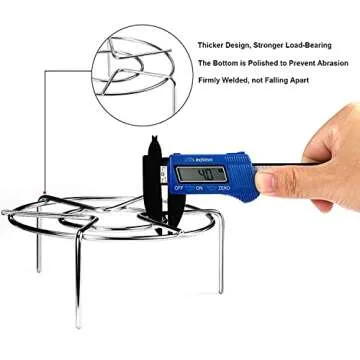 Upgraded Steamer Rack Trivet with Handles Stainless Steel Cooker Rack Multipurpose Vegetable Steamer Rack Stand for Instant Pot 6Qt 8Qt and Other Electric Pressure Cookers (2pcs Trivet Rack Stand)