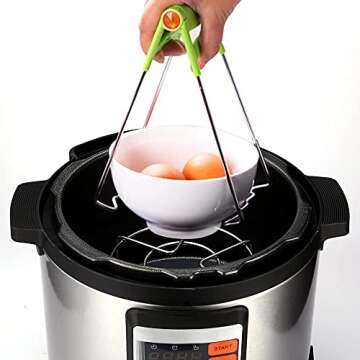 Upgraded Steamer Rack Trivet with Handles Stainless Steel Cooker Rack Multipurpose Vegetable Steamer Rack Stand for Instant Pot 6Qt 8Qt and Other Electric Pressure Cookers (2pcs Trivet Rack Stand)