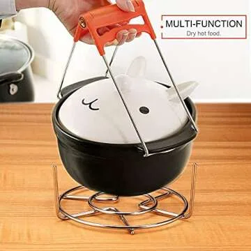 Upgraded Steamer Rack Trivet with Handles Stainless Steel Cooker Rack Multipurpose Vegetable Steamer Rack Stand for Instant Pot 6Qt 8Qt and Other Electric Pressure Cookers (2pcs Trivet Rack Stand)