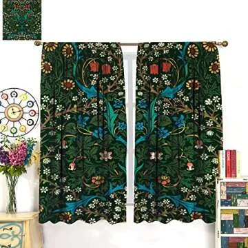 GoDazzling William Morris Floral Curtains Blackout Panels