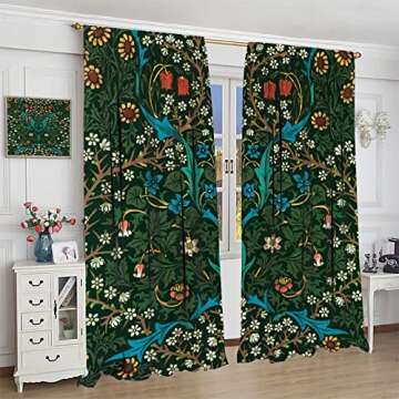 GoDazzling William Morris Floral Curtains Blackout Panels