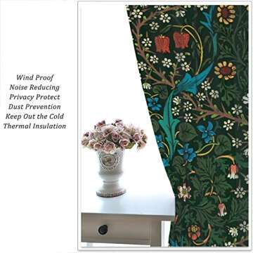 GoDazzling William Morris Floral Curtains Blackout Panels