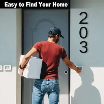 IVERRA 10 Inch Black House Numbers for Outside, Large Floating Home Address Numbers, Modern Exterior Plastic House Numbers for Door Wall Street Garage Gate