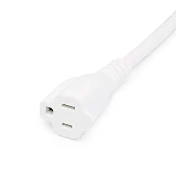 Amazon Basics Power Extension Cord, 20 Feet, 13 Amps, 125V, White