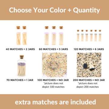 River Birch Tuxedo Tip Decorative Matches - 200 Premium Safety Matchsticks for Home Decor