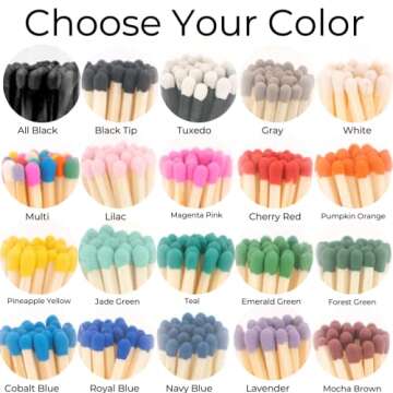 River Birch Tuxedo Tip Matches | 200 Premium Decorative Safety Matches