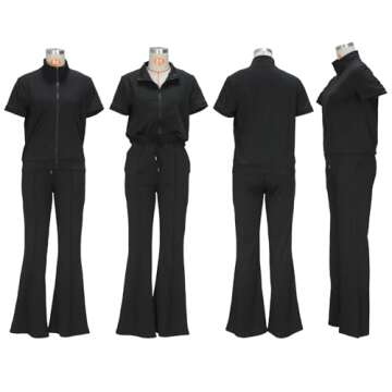 Batehif Women's 80s 90s Lounge Outfits Two Piece Sets