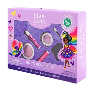 Klee Naturals Luna Star Naturals Klee Kids 4 PC Makeup Up Kits with Compacts (Butterfly Fairy)