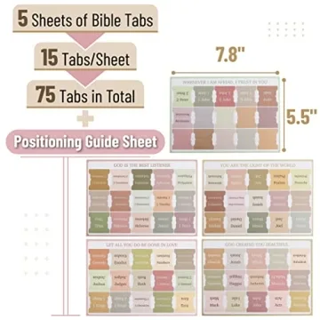 Mr. Pen Bible Tabs Set - 75 Durable Boho Tabs for Study