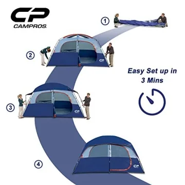 CAMPROS 6-Person Camping Tent - Easy Setup, Waterproof