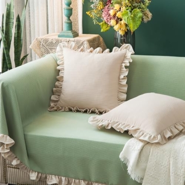 Elegant Waffle Weave Throw Pillow Covers Set of 2 for Home Decor