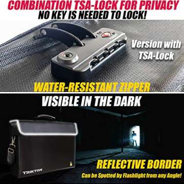 Fireproof and Waterproof Document Bag XXL 17.5x13x5 with Lock TSA for Travel, High-Viz Design, Firep...