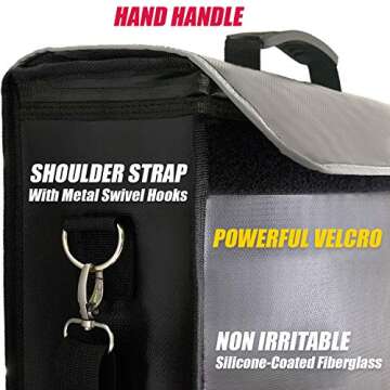 Fireproof and Waterproof Document Bag XXL 17.5x13x5 with Lock TSA for Travel, High-Viz Design, Fireproof Lock Box for Documents, Holds A3, Legal Size Files, Developed by USA Engineers and Firefighters