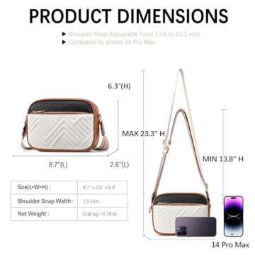 Stylish BOSTANTEN Quilted Crossbody Bag for Women