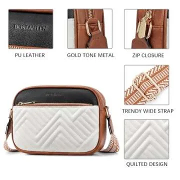 Stylish BOSTANTEN Quilted Crossbody Bag for Women