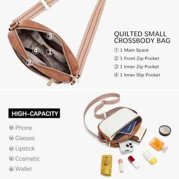 Stylish BOSTANTEN Quilted Crossbody Bag for Women