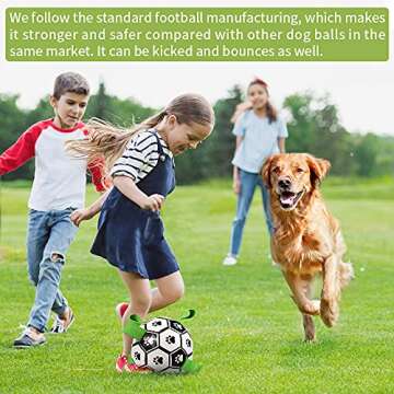 QDAN Dog Toys Soccer Ball with Straps, World Cup Interactive Dog Toys for Tug of War, Puppy Birthday...