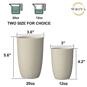 Wrova Wheat Straw Cups - Eco-Friendly 20oz Unbreakable Drinkware