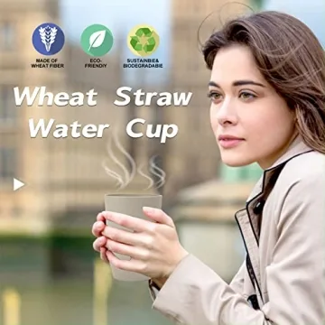 Wrova Wheat Straw Cups - Eco-Friendly 20oz Unbreakable Drinkware