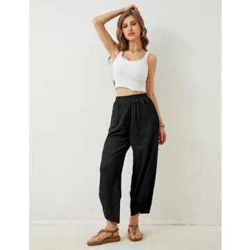 Springrain Women's Stylish Baggy Wide Leg Pants