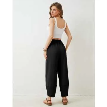 Springrain Women's Stylish Baggy Wide Leg Pants