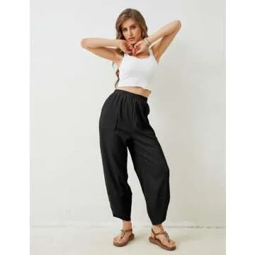 Springrain Women's Stylish Baggy Wide Leg Pants