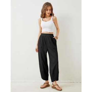 Springrain Women's Stylish Baggy Wide Leg Pants