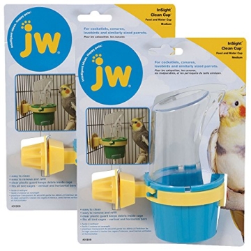 JW Pet Company Clean Cup Feeder and Water Cup Bird Accessory for Medium Birds