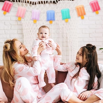 Whaline 3D Ice Cream Banner for Summer Parties