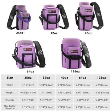 NATURE PIONEOR Water Bottle Holder with Strap 64 oz Insulated Water Bottle Carrier Sling Sleeve for Hiking,Outdoor Camping,Gym