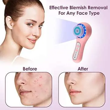 Electric Facial Cleansing Brush with 3 Operating Modes & 5 Replaceable Face Scrub Brush Heads, Waterproof Cleanser Remove Dirt, Oil, Makeup Residue, USB Rechargeable Facial Exfoliator & Massager (J02)