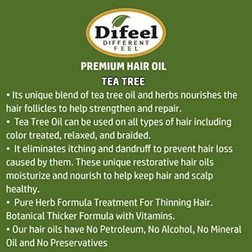 Difeel Premium Hair Oil with Tea Tree Oil for Healthy Hair 7.1 Ounce
