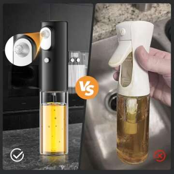 Oil Sprayer for Cooking - Electric Olive Oil Sprayer - Continuous Spray with Portion Control - Oil S...