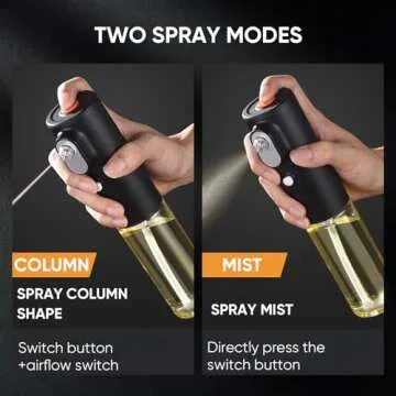 Oil Sprayer for Cooking - Electric Olive Oil Sprayer - Continuous Spray with Portion Control - Oil Spray Bottle - Two Spray Methods, Kitchen Gadgets Accessories for Air Fryer(Glass Bottle, USB, 200ML)