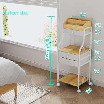 HapiRm Floor Makeup Organizer Storage - Skincare Make Up Organizers and Storage with Drawers, Vanity Organizer Cosmetics Display Cases Holder for Skin Care Nail Polish Perfume Makeup Brush