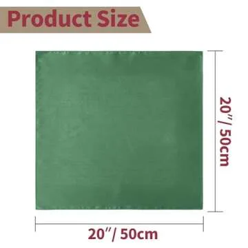 Homiest 12 Pack Forest Green Satin Napkins 20x20 Inches Dinner Napkins Decor, Square Decorative Napkins Silky Elegant Wedding Napkins, Table Cloth Napkins for Restaurant Banquet Graduation Party
