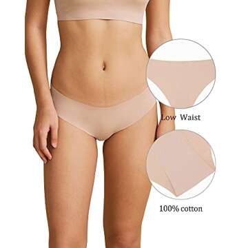 SHARICCA Women Seamless Cheeky Bikini No Show Panties - 7 Pack