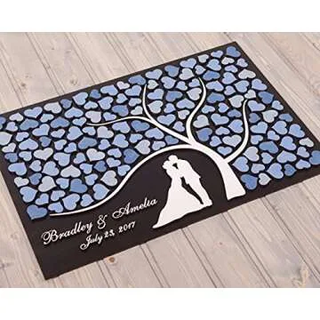 egobena Wedding Guest Book 3D Personalized Unique Wedding Tree Guest Book Wood Rustic Wedding Sign Alternative Keepsake - 16x20 inch