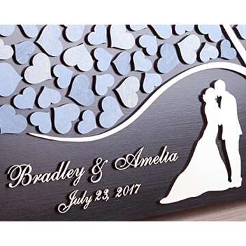 egobena Wedding Guest Book 3D Personalized Unique Wedding Tree Guest Book Wood Rustic Wedding Sign Alternative Keepsake - 16x20 inch