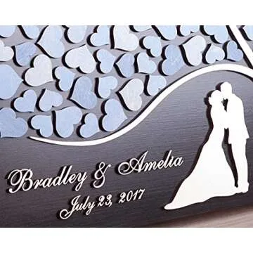 egobena Wedding Guest Book 3D Personalized Unique Wedding Tree Guest Book Wood Rustic Wedding Sign Alternative Keepsake - 16x20 inch